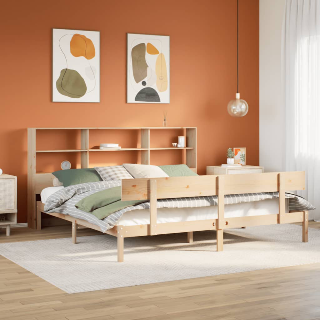 Bookcase Bed without Mattress 180x200 cm Super King Solid Wood Pine - Bargainia.com - 8721158606013 - 3321814