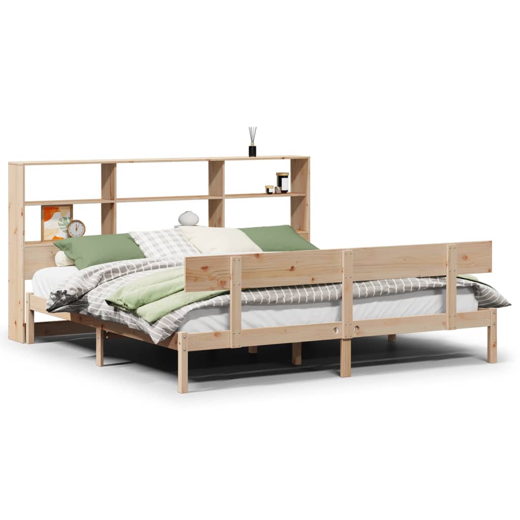 Bookcase Bed without Mattress 180x200 cm Super King Solid Wood Pine - Bargainia.com - 8721158606013 - 3321814