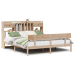 Bookcase Bed without Mattress 180x200 cm Super King Solid Wood Pine - Bargainia.com - 
