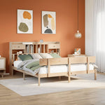 Bookcase Bed without Mattress 180x200 cm Super King Solid Wood Pine - Bargainia.com - 