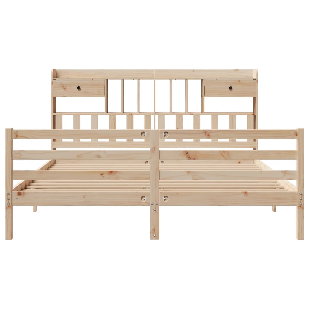 Bookcase Bed without Mattress 180x200 cm Super King Solid Wood Pine - Bargainia.com - 8721158607317 - 3321944