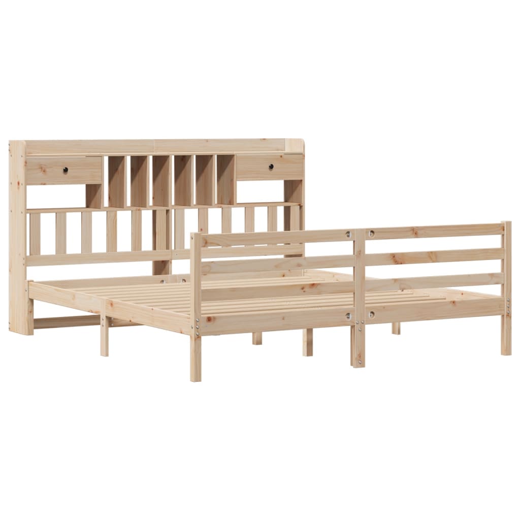 Bookcase Bed without Mattress 180x200 cm Super King Solid Wood Pine - Bargainia.com - 8721158607317 - 3321944