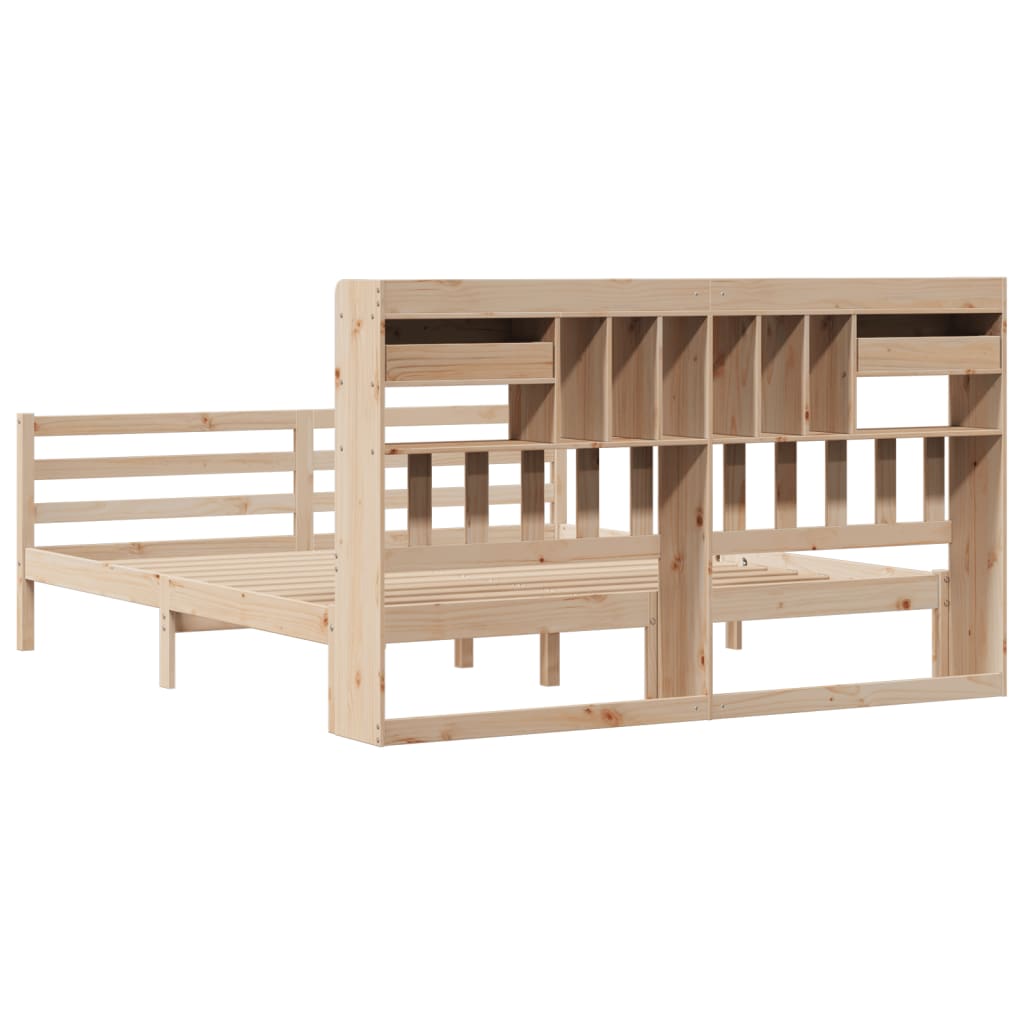 Bookcase Bed without Mattress 180x200 cm Super King Solid Wood Pine - Bargainia.com - 8721158607317 - 3321944
