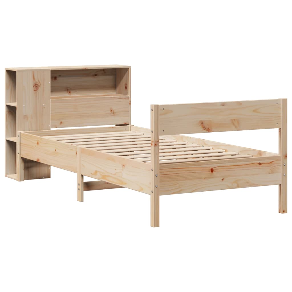Bookcase Bed without Mattress 75x190 cm Small Single Solid Wood Pine - Bargainia.com - 8721158617590 - 3322972
