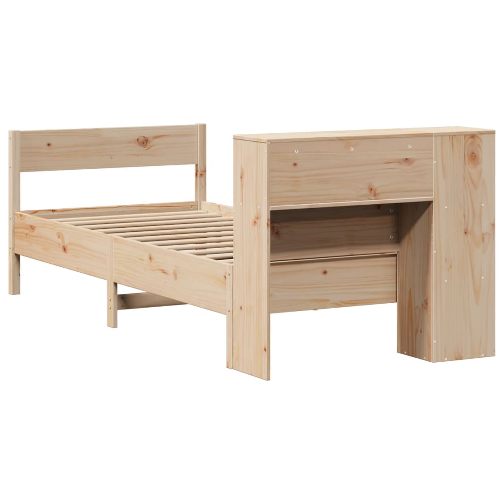 Bookcase Bed without Mattress 75x190 cm Small Single Solid Wood Pine - Bargainia.com - 8721158617590 - 3322972