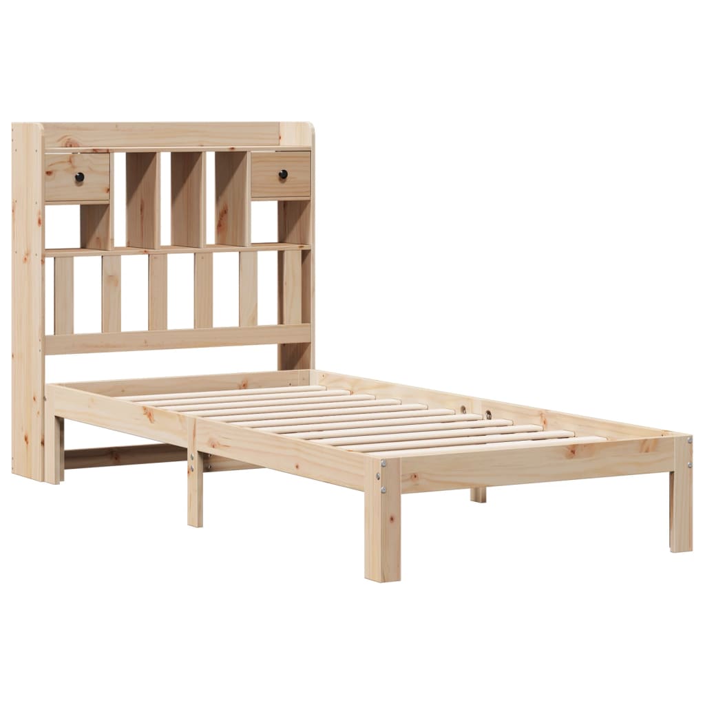 Bookcase Bed without Mattress 75x190cm Solid Wood Pine - Bargainia.com - 