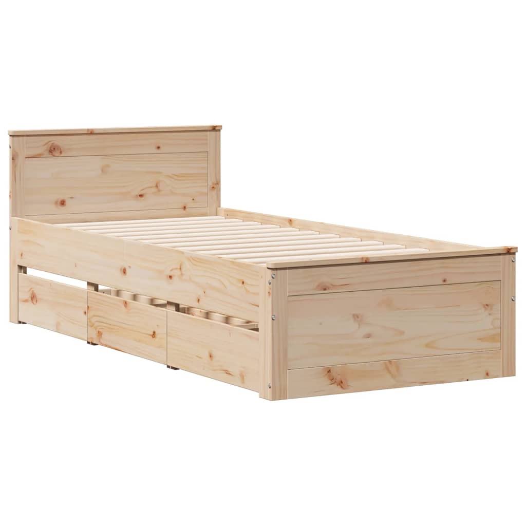 Bookcase Bed without Mattress 90x200 cm Solid Wood Pine - Bargainia.com - 8721158383693 - 3308930