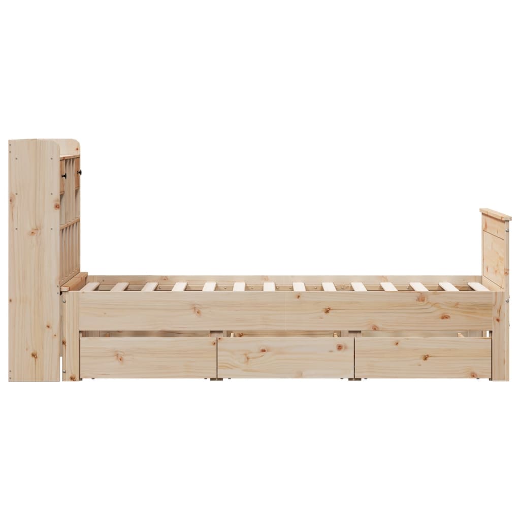 Bookcase Bed without Mattress 90x200 cm Solid Wood Pine - Bargainia.com - 8721158383693 - 3308930