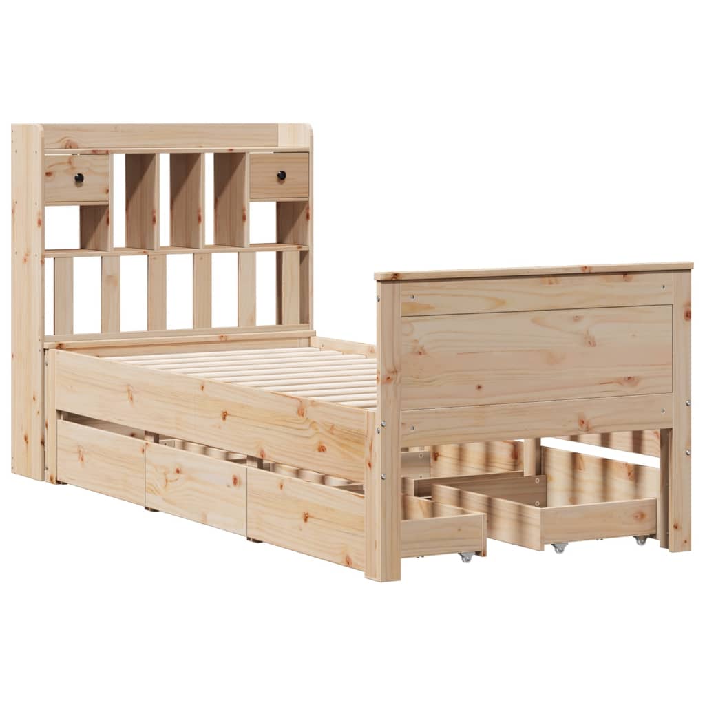 Bookcase Bed without Mattress 90x200 cm Solid Wood Pine - Bargainia.com - 8721158383693 - 3308930