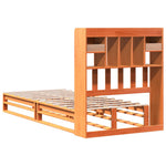 Bookcase Bed without Mattress Wax Brown 100x200 cm Solid Wood Pine - Bargainia.com - 