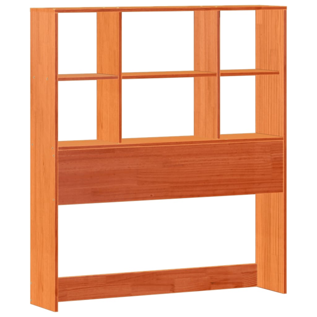 Bookcase Bed without Mattress Wax Brown 100x200cm Solid Wood Pine - Bargainia.com - 