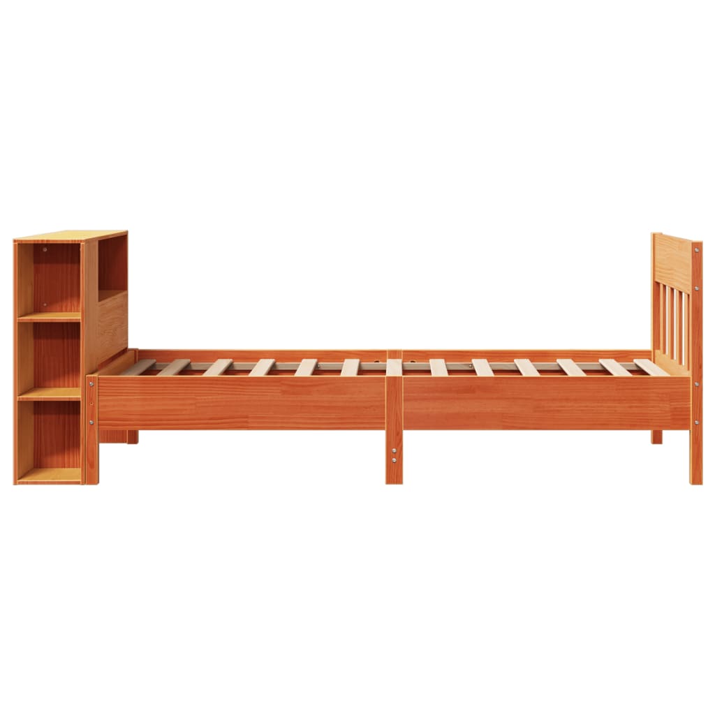 Bookcase Bed without Mattress Wax Brown 100x200cm Solid Wood Pine - Bargainia.com - 8721158619860 - 3323199