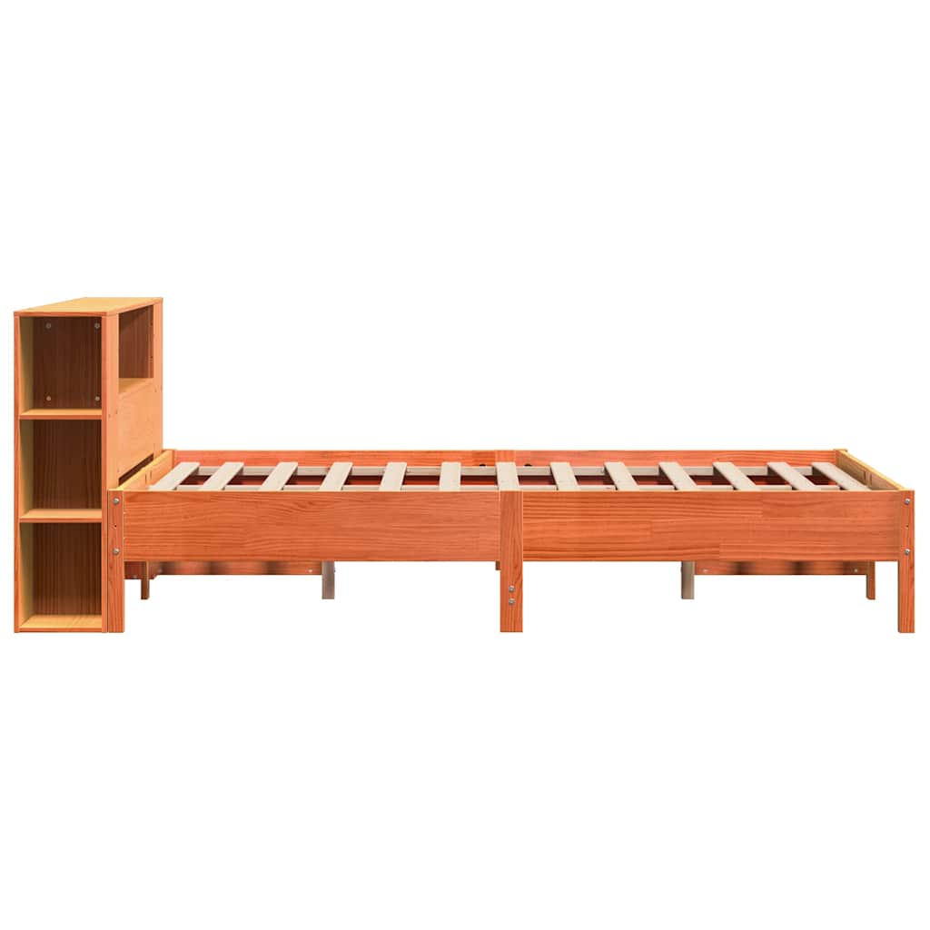 Bookcase Bed without Mattress Wax Brown 135x190 cm Double Solid Wood Pine - Bargainia.com - 8721158616296 - 3322842