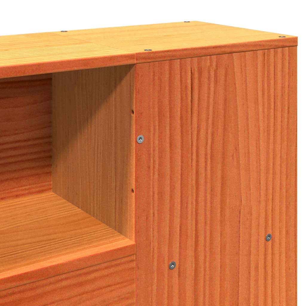 Bookcase Bed without Mattress Wax Brown 135x190 cm Double Solid Wood Pine - Bargainia.com - 8721158616296 - 3322842
