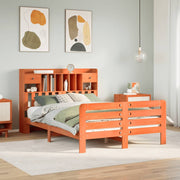 Bookcase Bed without Mattress Wax Brown 140x200 cm Solid Wood Pine - Bargainia.com - 8721158411396 - 3309964