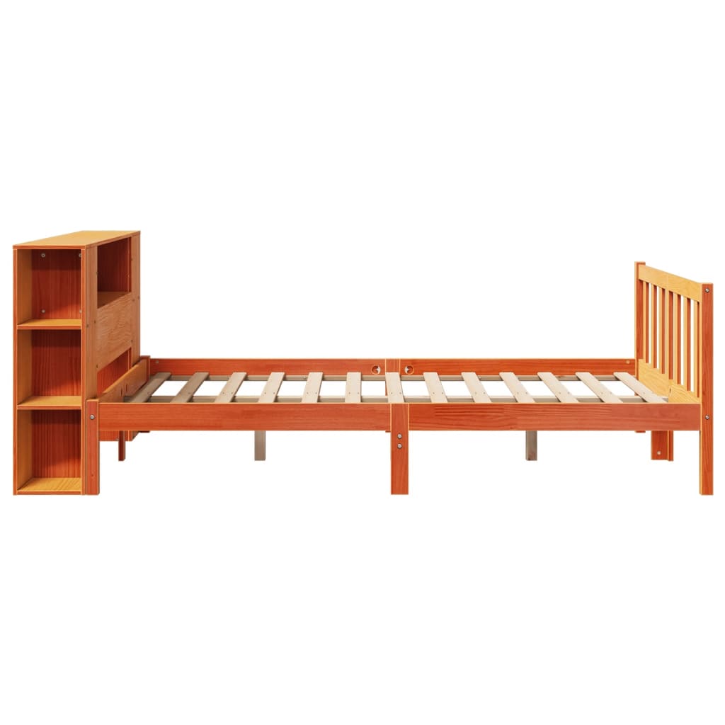 Bookcase Bed without Mattress Wax Brown 140x200 cm Solid Wood Pine - Bargainia.com - 8721158604583 - 3321671