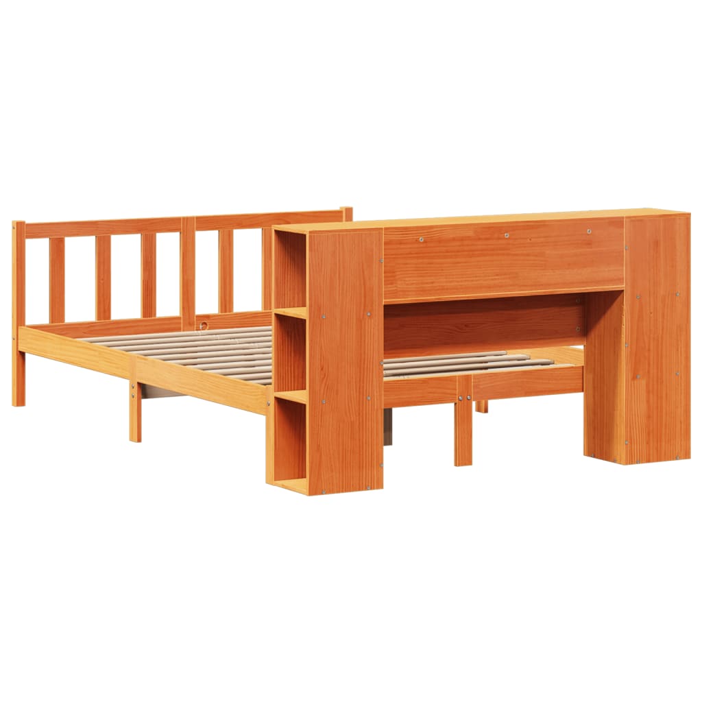 Bookcase Bed without Mattress Wax Brown 140x200 cm Solid Wood Pine - Bargainia.com - 8721158604583 - 3321671