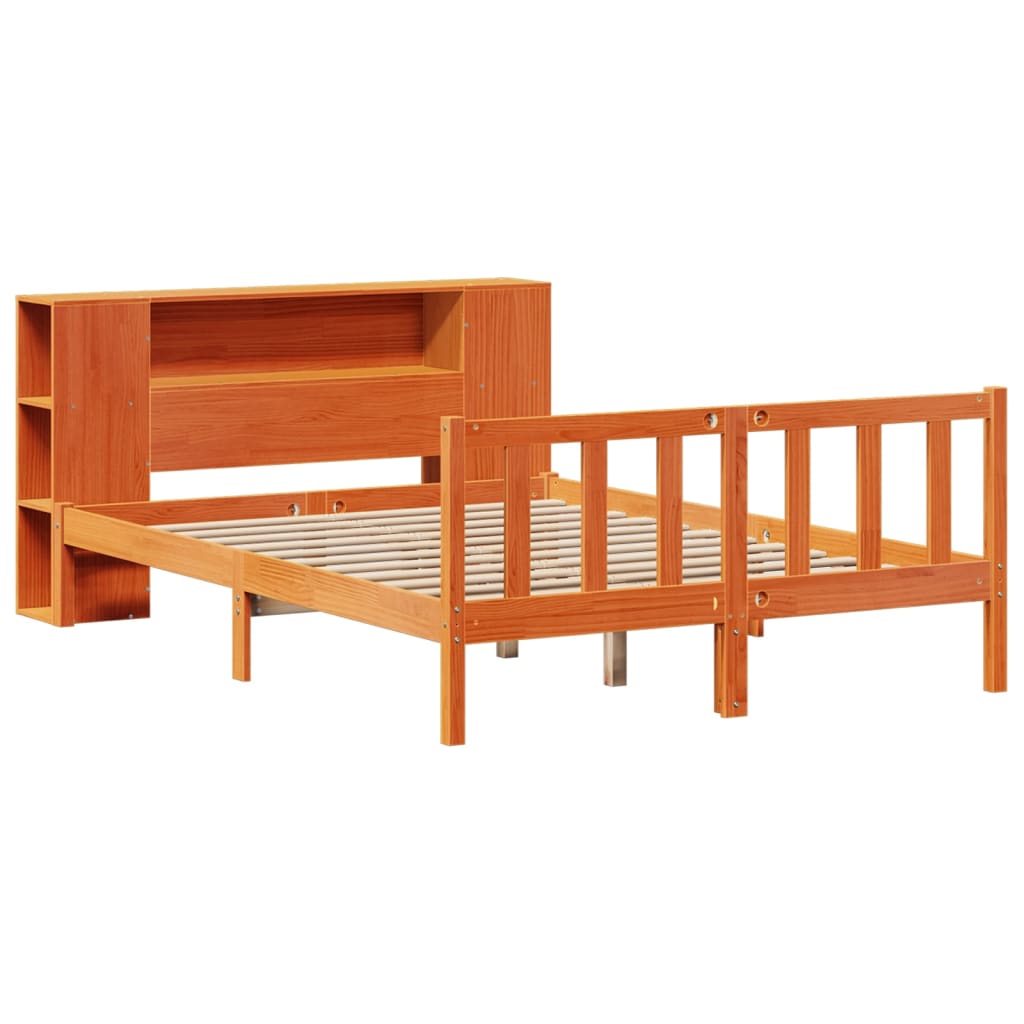 Bookcase Bed without Mattress Wax Brown 140x200 cm Solid Wood Pine - Bargainia.com - 8721158604583 - 3321671