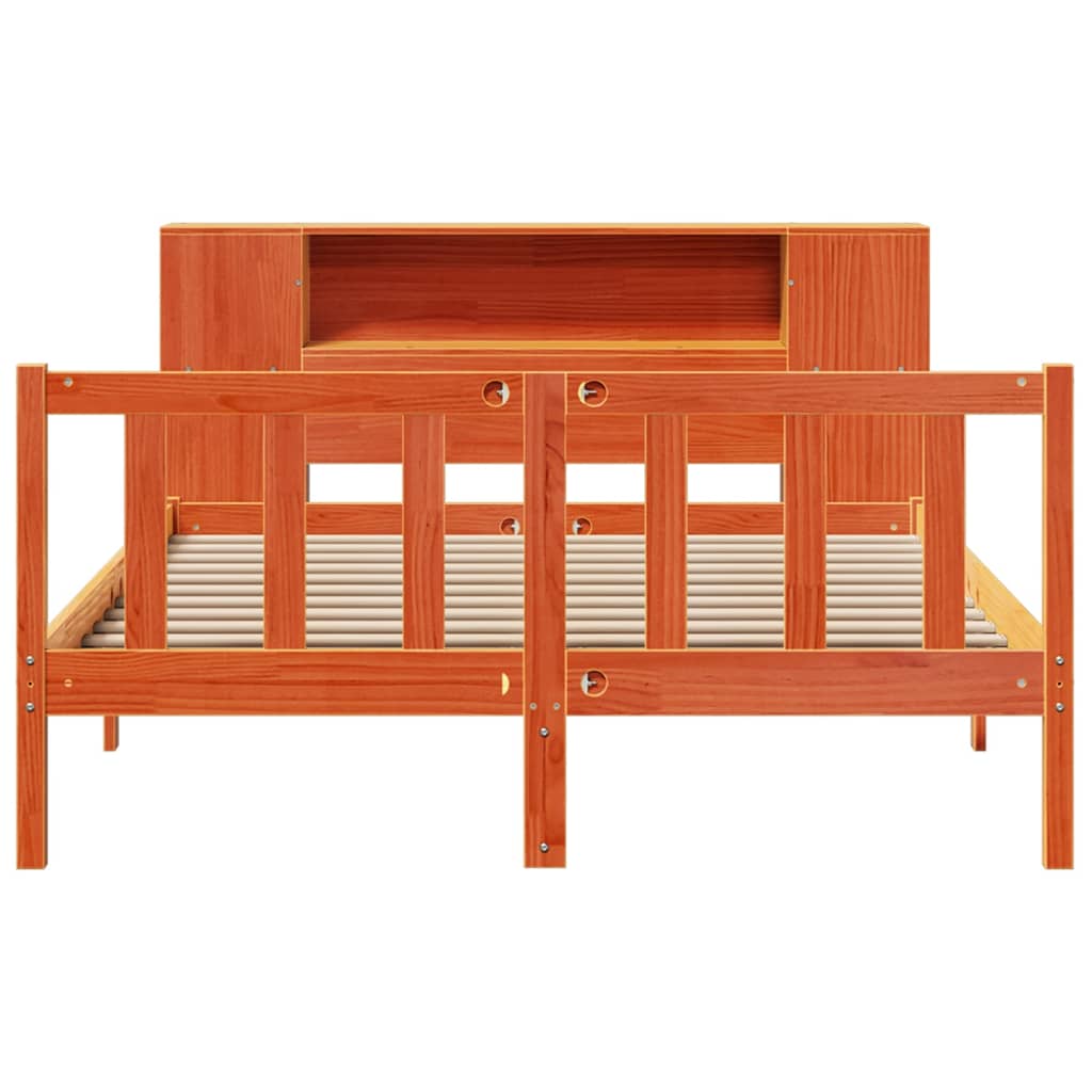 Bookcase Bed without Mattress Wax Brown 140x200 cm Solid Wood Pine - Bargainia.com - 8721158604583 - 3321671