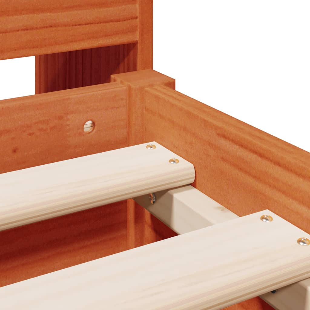 Bookcase Bed without Mattress Wax Brown 150x200 cm King Size Solid Wood Pine - Bargainia.com - 8721158616951 - 3322908