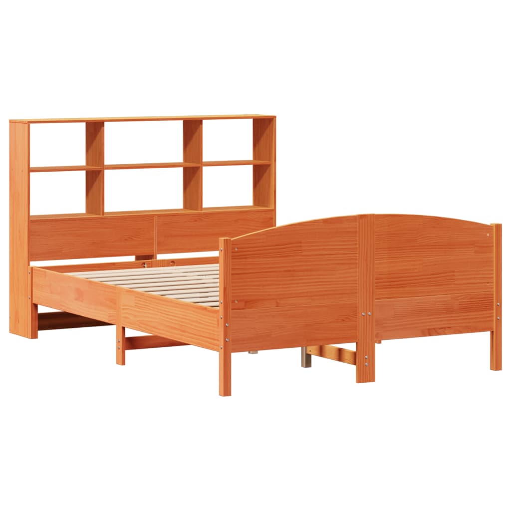 Bookcase Bed without Mattress Wax Brown 160x200cm Solid Wood Pine - Bargainia.com - 8721158618870 - 3323100