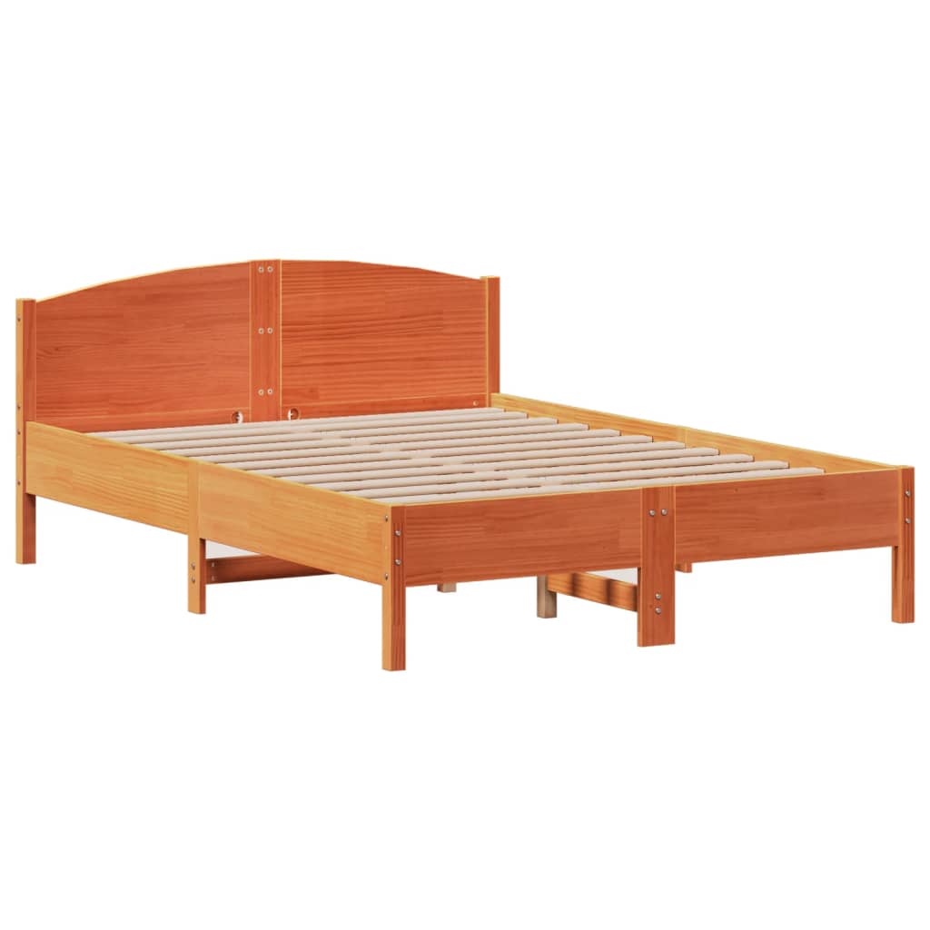 Bookcase Bed without Mattress Wax Brown 160x200cm Solid Wood Pine - Bargainia.com - 8721158618870 - 3323100