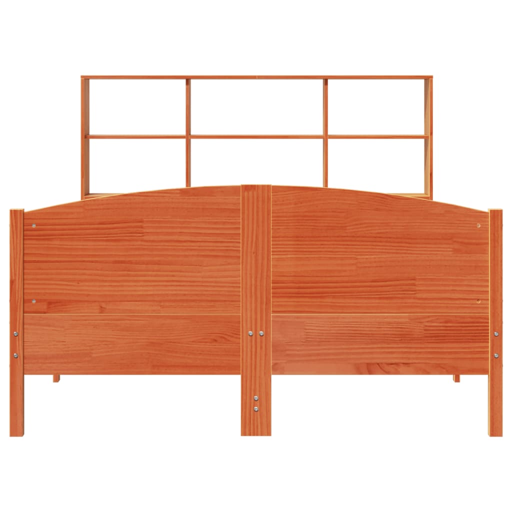 Bookcase Bed without Mattress Wax Brown 160x200cm Solid Wood Pine - Bargainia.com - 8721158618870 - 3323100