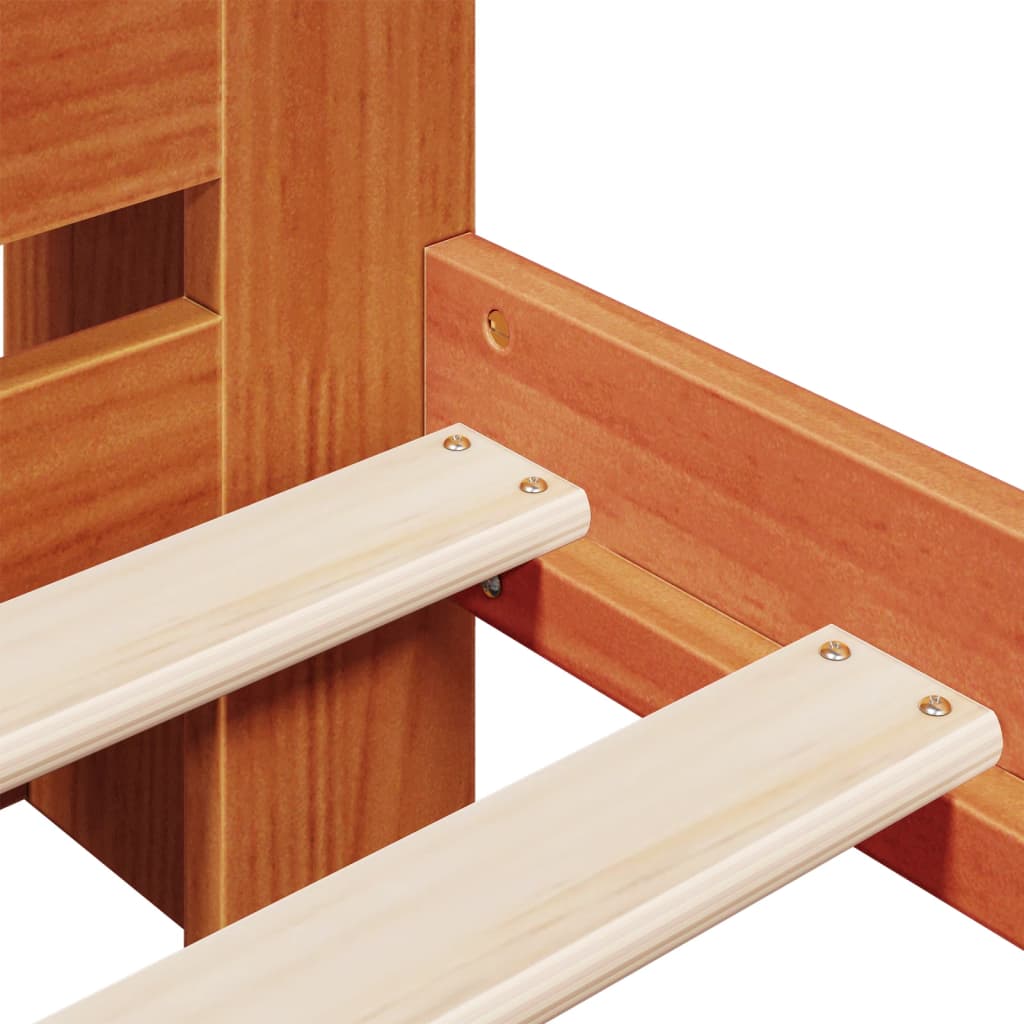 Bookcase Bed without Mattress Wax Brown 75x190 cm Small Single Solid Wood Pine - Bargainia.com - 