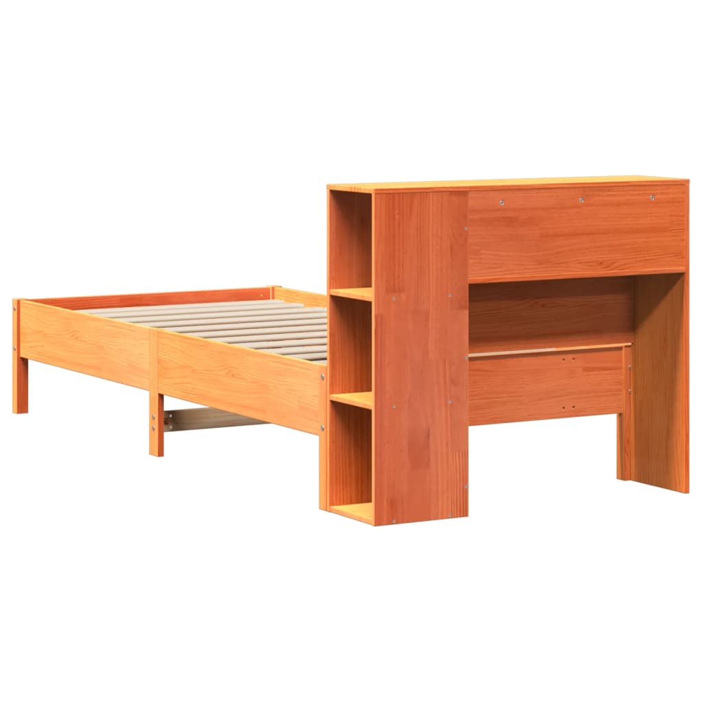 Bookcase Bed without Mattress Wax Brown 75x190 cm Small Single Solid Wood Pine - Bargainia.com - 8721158616449 - 3322857