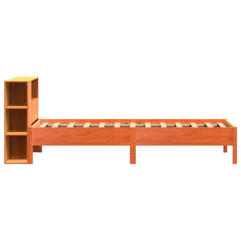 Bookcase Bed without Mattress Wax Brown 75x190 cm Small Single Solid Wood Pine - Bargainia.com - 8721158616449 - 3322857
