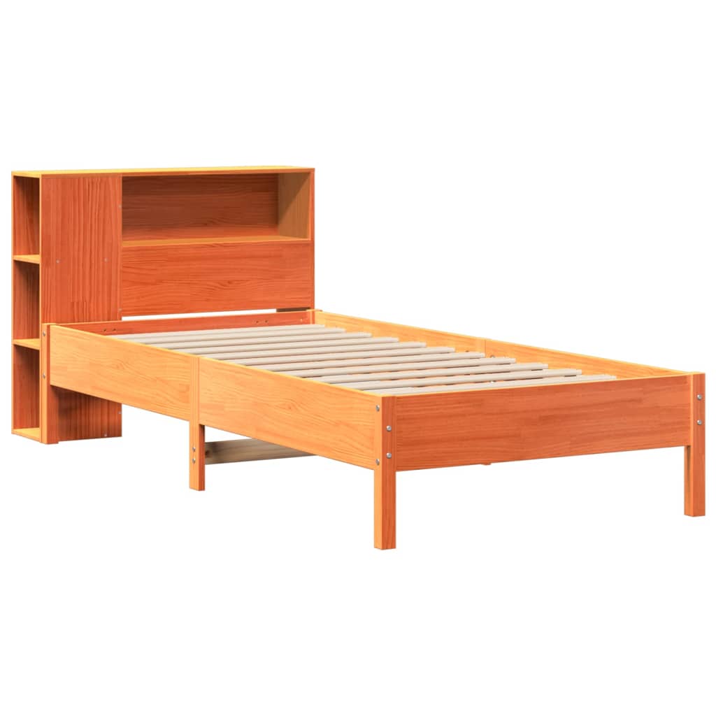 Bookcase Bed without Mattress Wax Brown 75x190 cm Small Single Solid Wood Pine - Bargainia.com - 8721158616449 - 3322857