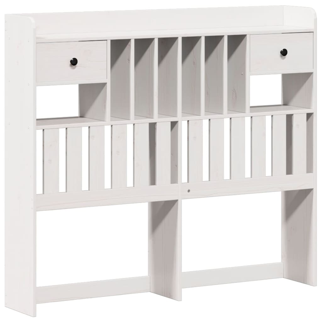 Bookcase Bed without Mattress White 135x190 cm Double Solid Wood Pine - Bargainia.com - 8721158383761 - 3308937