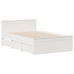 Bookcase Bed without Mattress White 135x190 cm Double Solid Wood Pine - Bargainia.com - 