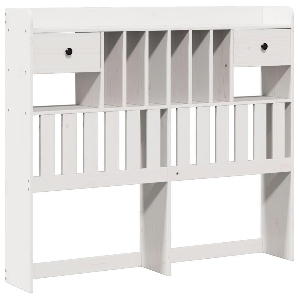 Bookcase Bed without Mattress White 135x190 cm Double Solid Wood Pine - Bargainia.com - 8721158384157 - 3308976