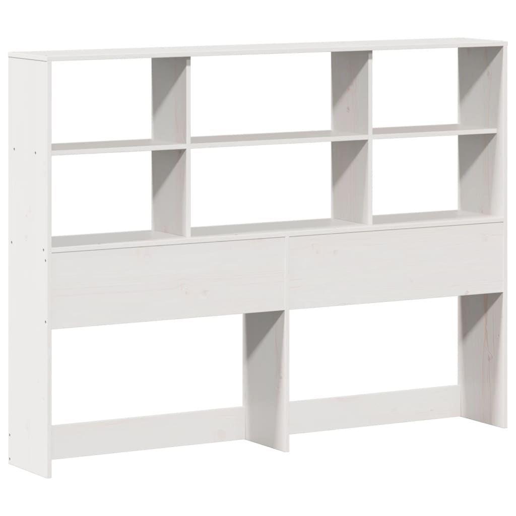 Bookcase Bed without Mattress White 140x190 cm Solid Wood Pine - Bargainia.com - 