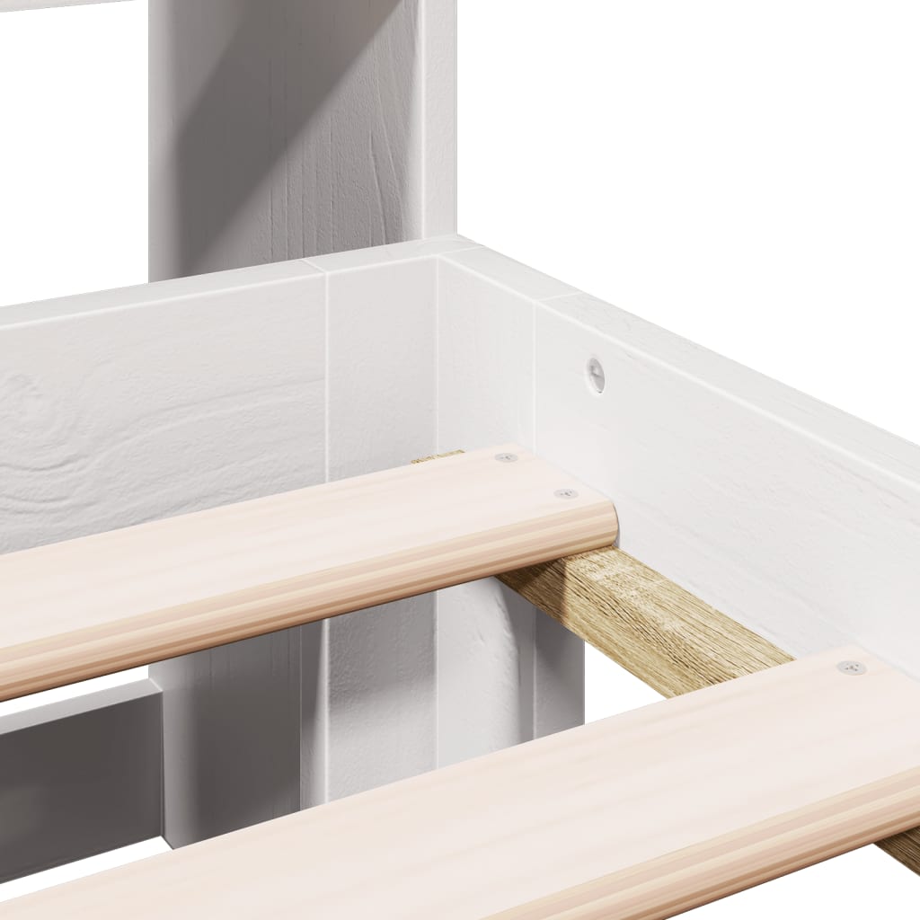 Bookcase Bed without Mattress White 140x190cm Solid Wood Pine - Bargainia.com - 8721158614728 - 3322685