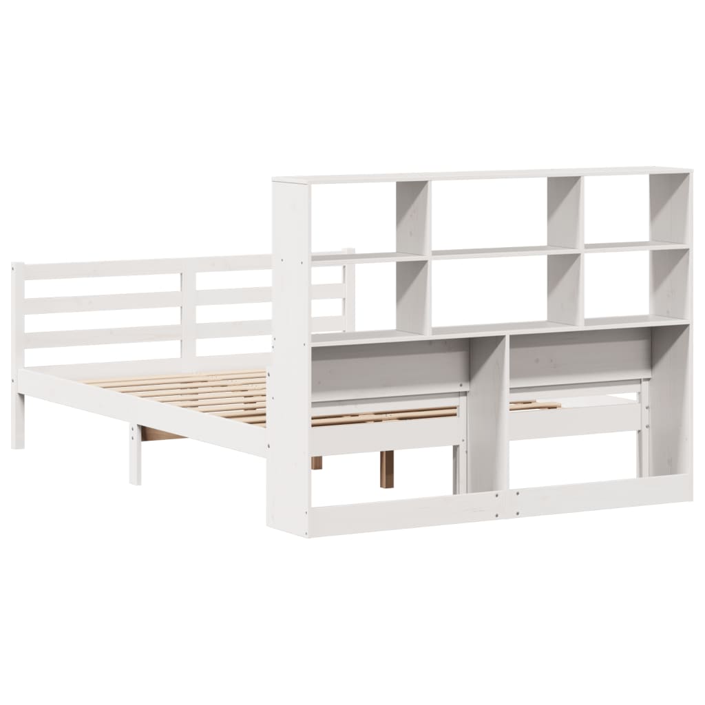 Bookcase Bed without Mattress White 140x200 cm Solid Wood Pine - Bargainia.com - 8721158610256 - 3322238
