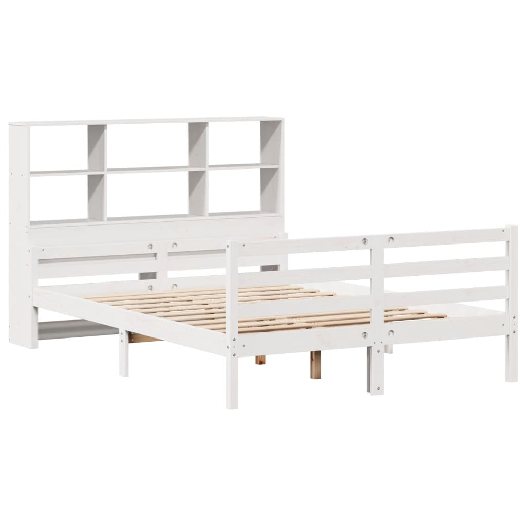 Bookcase Bed without Mattress White 140x200 cm Solid Wood Pine - Bargainia.com - 8721158610256 - 3322238