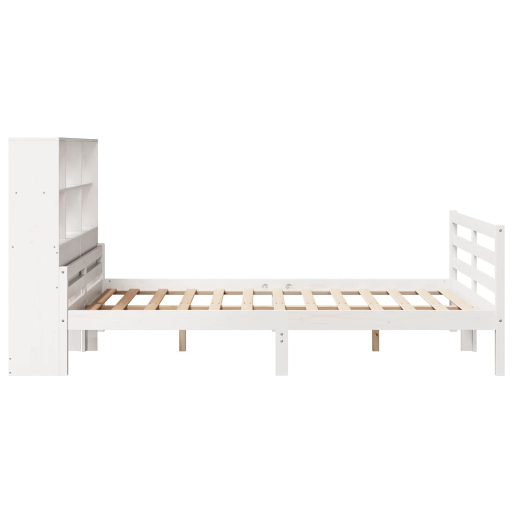 Bookcase Bed without Mattress White 140x200 cm Solid Wood Pine - Bargainia.com - 8721158610256 - 3322238