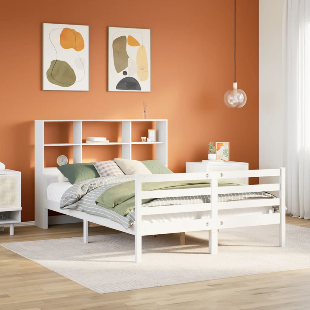 Bookcase Bed without Mattress White 140x200 cm Solid Wood Pine - Bargainia.com - 8721158610256 - 3322238