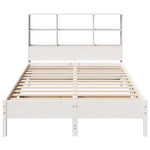 Bookcase Bed without Mattress White 140x200 cm Solid Wood Pine - Bargainia.com - 