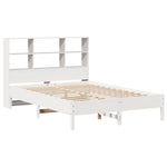 Bookcase Bed without Mattress White 140x200 cm Solid Wood Pine - Bargainia.com - 