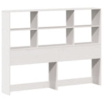 Bookcase Bed without Mattress White 140x200 cm Solid Wood Pine - Bargainia.com - 