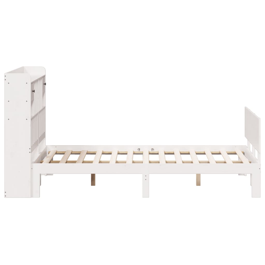 Bookcase Bed without Mattress White 150x200 cm King Size Solid Wood Pine - Bargainia.com - 8721158614827 - 3322695
