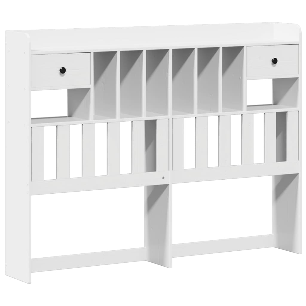 Bookcase Bed without Mattress White 150x200 cm King Size Solid Wood Pine - Bargainia.com - 8721158614827 - 3322695