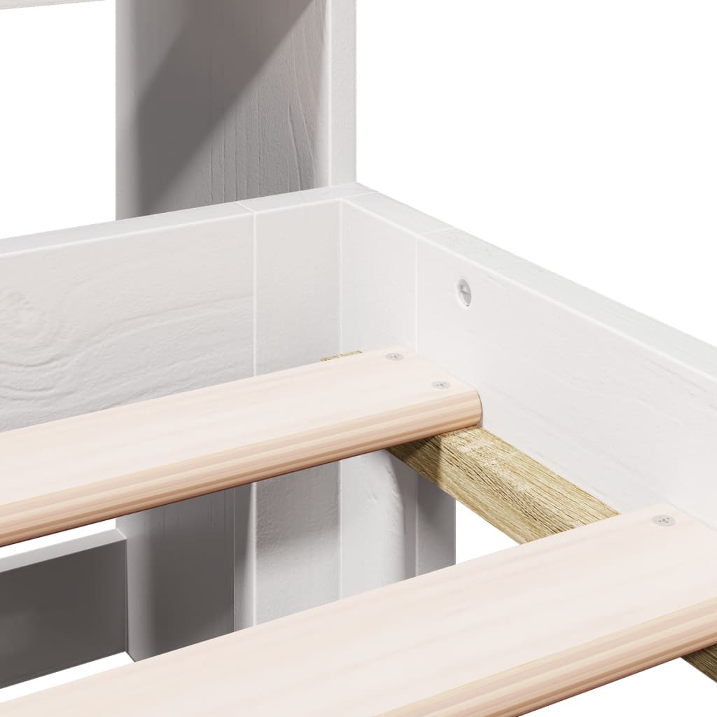 Bookcase Bed without Mattress White 150x200 cm King Size Solid Wood Pine - Bargainia.com - 8721158614827 - 3322695