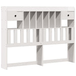 Bookcase Bed without Mattress White 150x200 cm King Size Solid Wood Pine - Bargainia.com - 