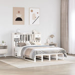 Bookcase Bed without Mattress White 150x200 cm King Size Solid Wood Pine - Bargainia.com - 