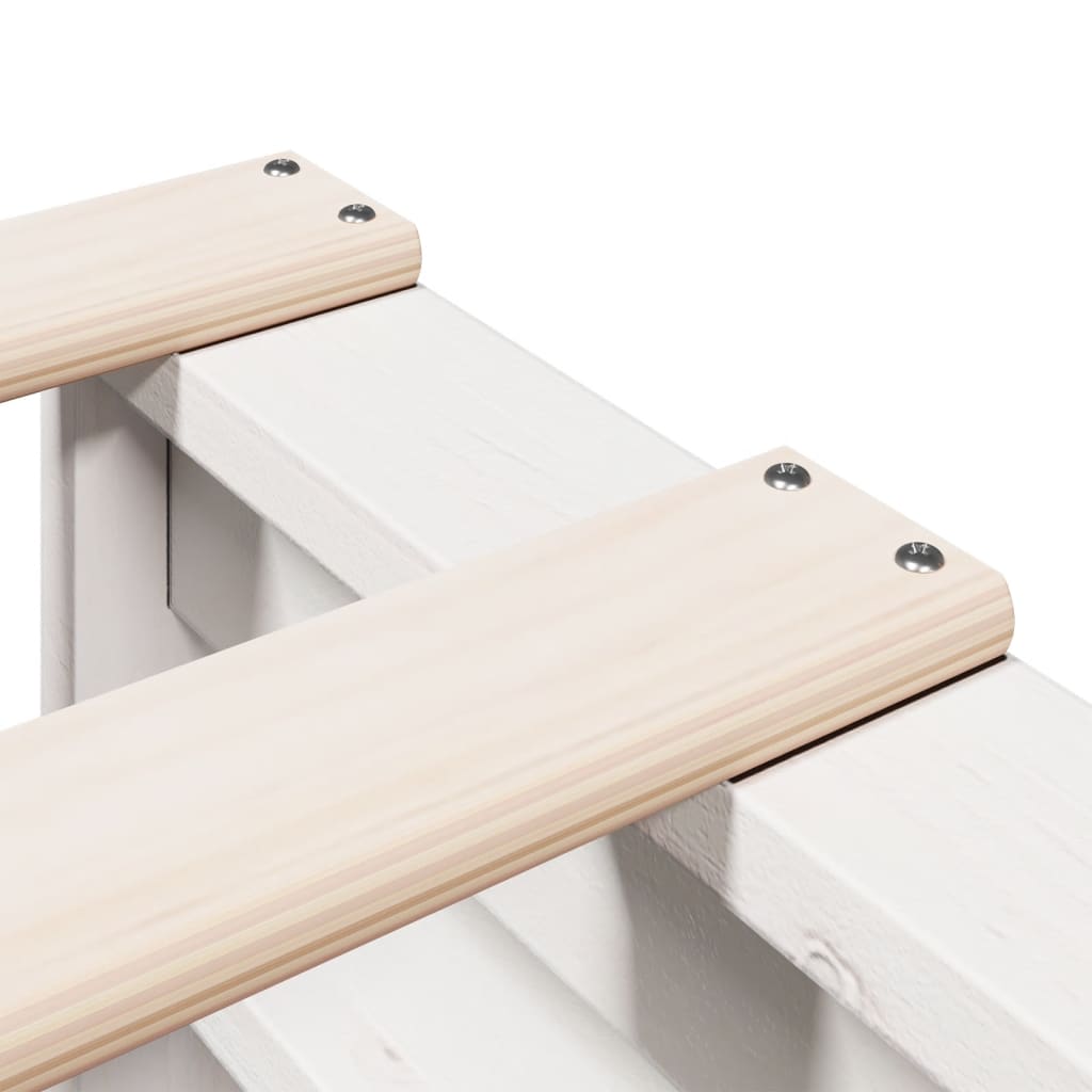 Bookcase Bed without Mattress White 150x200 cm King Size Solid Wood Pine - Bargainia.com - 