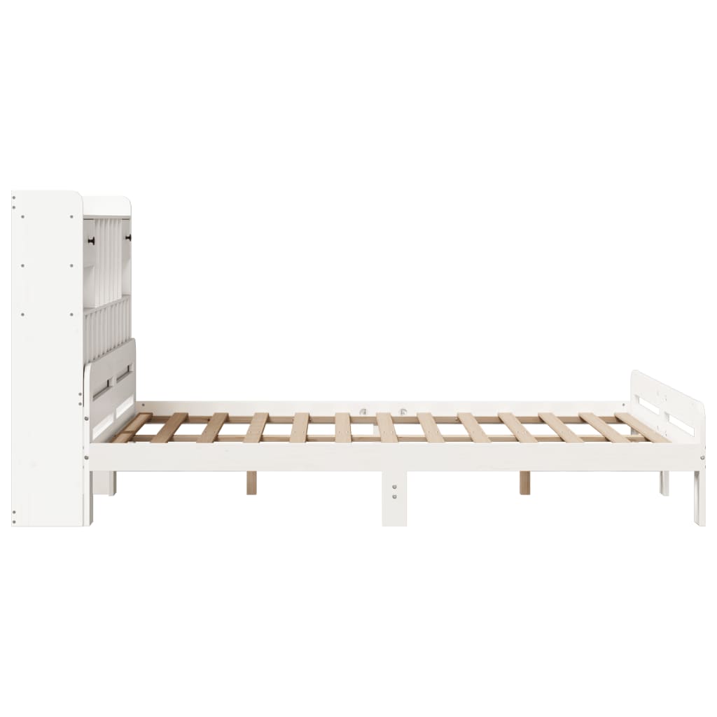 Bookcase Bed without Mattress White 160x200 cm Solid Wood Pine - Bargainia.com - 8721158383167 - 3308877